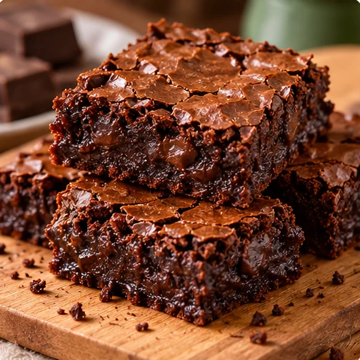 Pedaços de brownie de chocolate